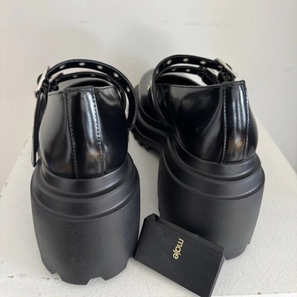 Platform babies with silver eyelets Black / Gray For Women  Maje Funky Eyelet Maryjane Platform Shoe EU 40 new tags box